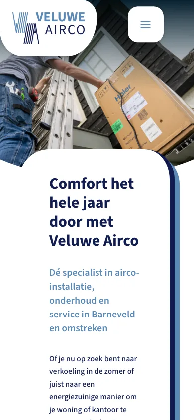 Website Veluwe Airco, Barneveld op mobiel